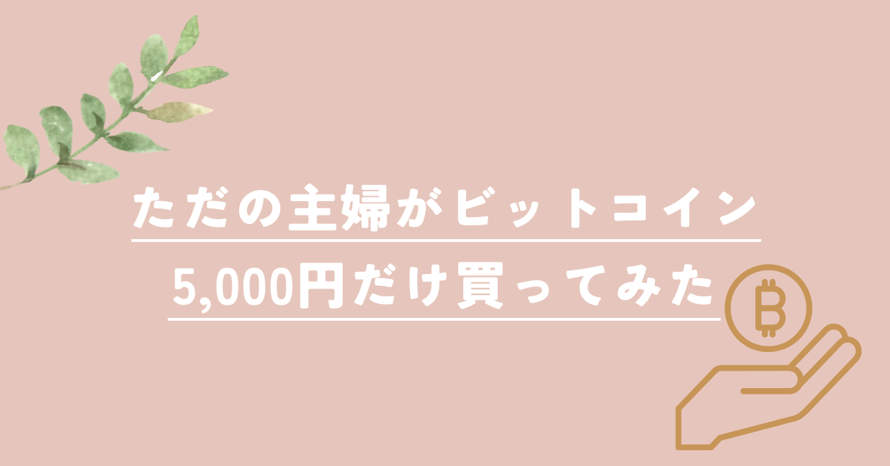 ただの主婦がビットコイン5,000円だけ買ってみた話 | おちゃっこブログ